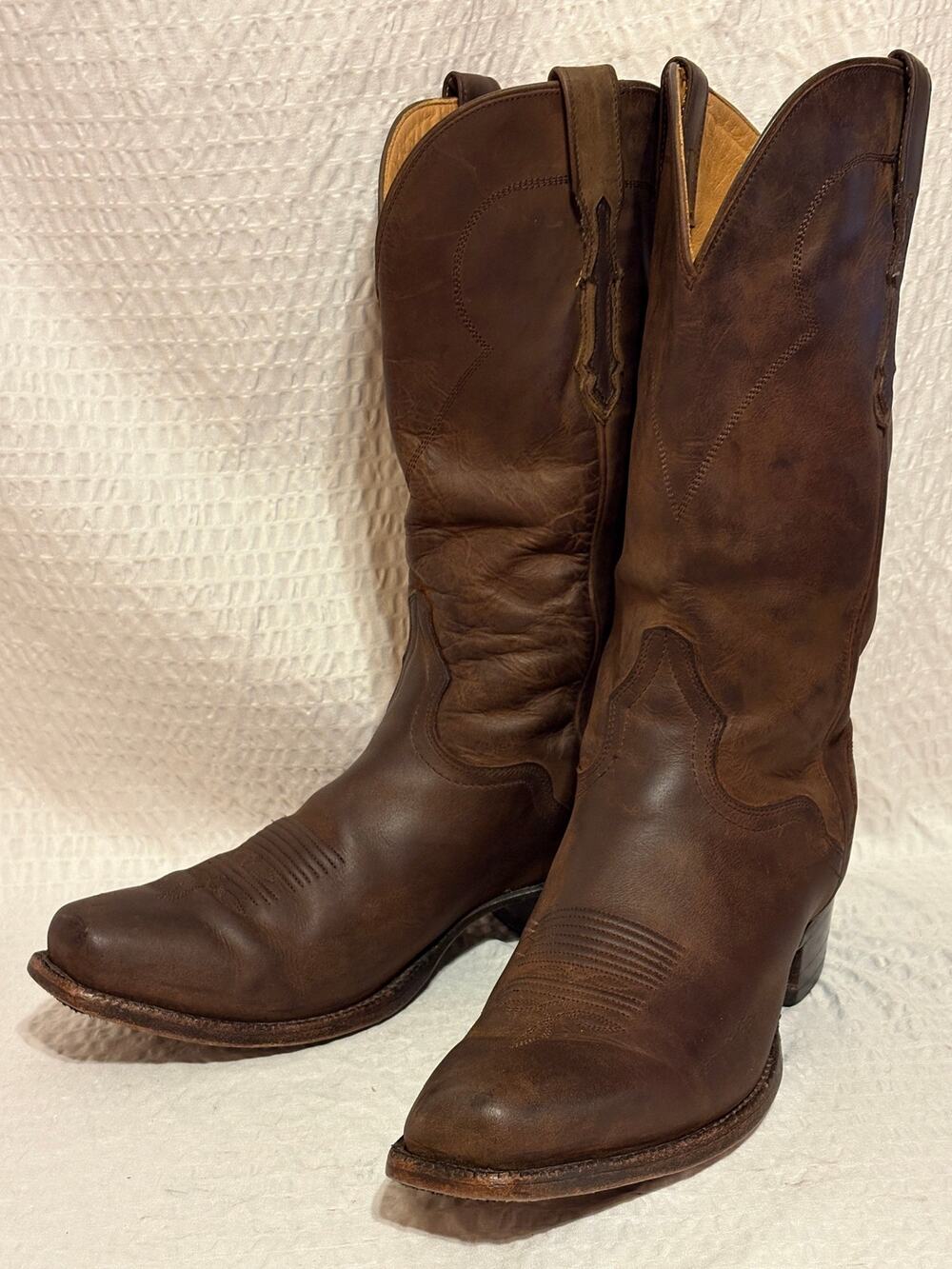 El Dorado 2456 Handmade Mexico Men’s 10.5D Brown Leather Western Cowboy Boots